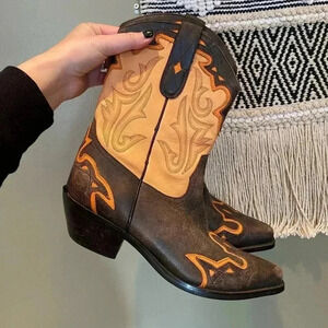 SONORA BY DOUBLE H ORANGE FLAME COWGIRL BOOTS 🔥